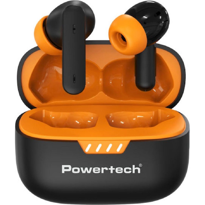 POWERTECH earphones με θήκη φόρτισης True Wireless PT-1431 μαύρα