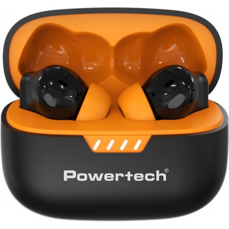 POWERTECH earphones με θήκη φόρτισης True Wireless PT-1431 μαύρα