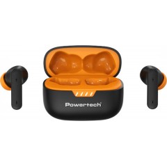 POWERTECH earphones με θήκη φόρτισης True Wireless PT-1431 μαύρα