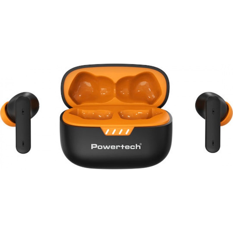 POWERTECH earphones με θήκη φόρτισης True Wireless PT-1431 μαύρα