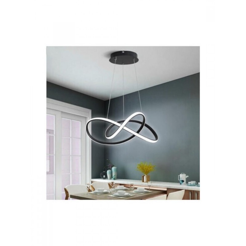 POWERTECH LED φωτιστικό οροφής HLL-0180, 50W, 4000K, Φ60cm x 120cm, μαύρο