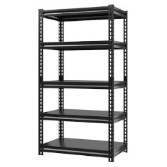 HOME USE μεταλλική ραφιέρα με 5 ράφια, 90x40x183cm, HUH-0248 μαύρη