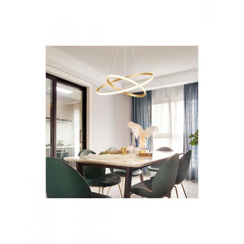 POWERTECH LED φωτιστικό οροφής 25W, PT-1526, χρυσό