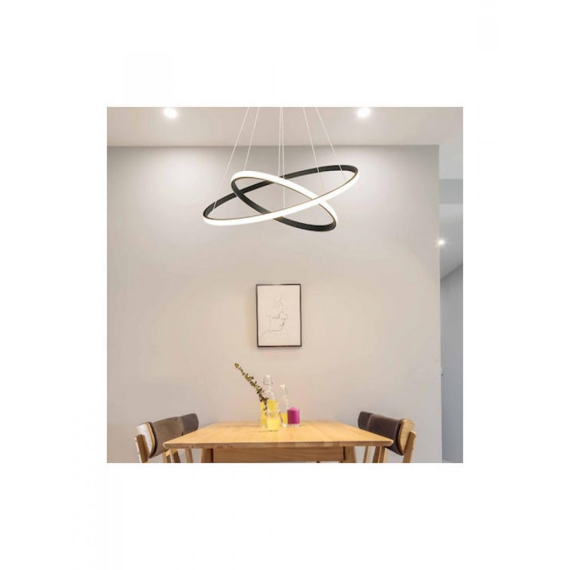 POWERTECH LED φωτιστικό οροφής Φ60x120cm, PT-1527, μαύρο