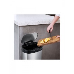 HOME USE κάδος απορριμμάτων με φωτοκύτταρο, ανοξείδωτο ατσάλι, 15lt, HUH-0256 ασημί