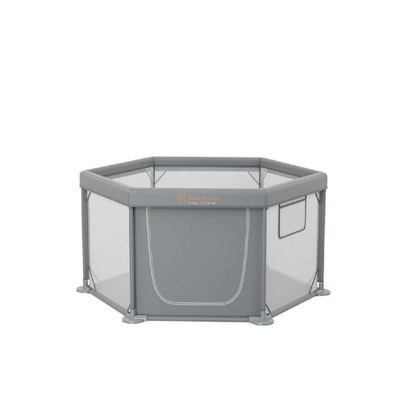 Bebe Stars Παρκοκρέβατο Πολύγωνο Nestilo Grey 889-100