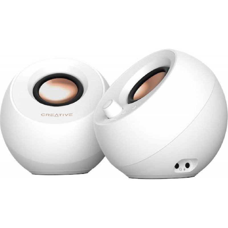 Creative Pebble Pro RGB Bluetooth Ηχεία Υπολογιστή (51MF1710AA003) White