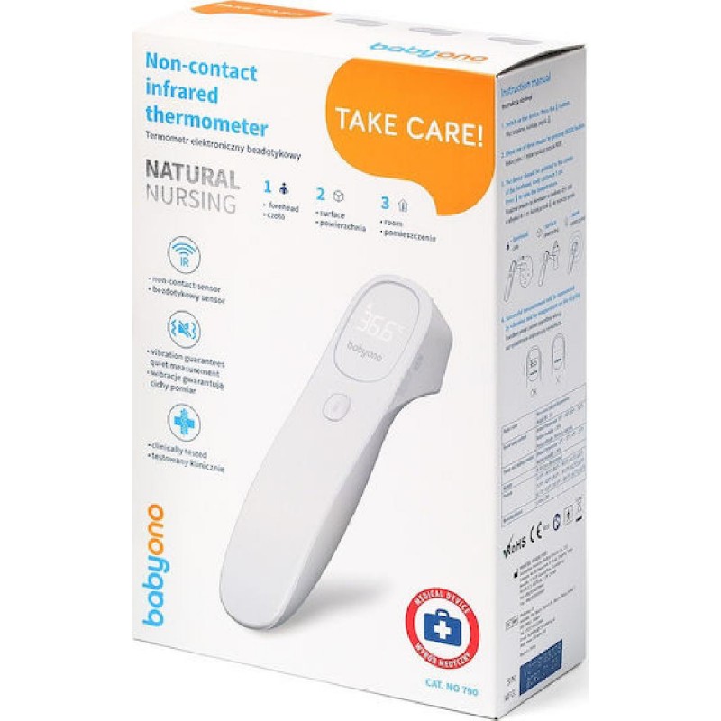 Babyono Non-Contact Infraded Thermometer (BN790) White