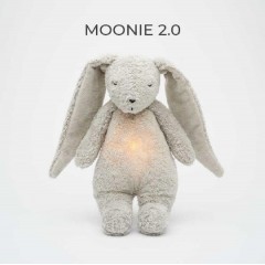 MOONIE 2.0: Επαναφορτιζόμενο Βοήθημα Ύπνου με Ηχογράφηση και Αισθητήρα Κλάματος Οργανικό Βαμβάκι Gray Bunny +0m