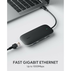 Aukey 8-in-1 USB-C Hub with 100W PD (CB-C71) Black