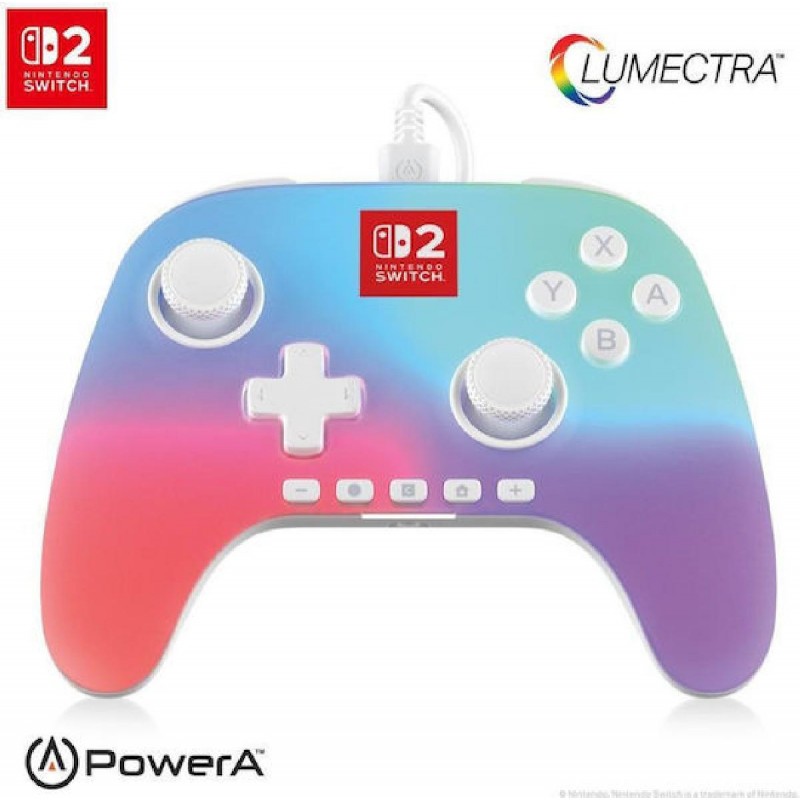PowerA Advanced Ενσύρματο Gamepad για Switch 2 Lumectra (NSGP0424-01) Λευκό