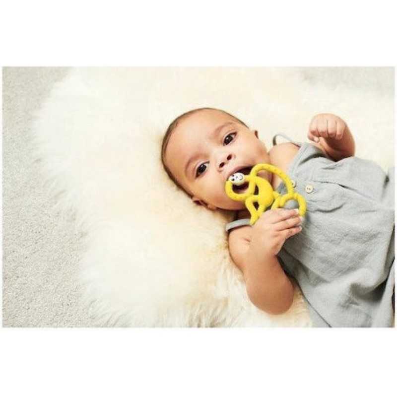 Matchstick Mini Monkey Μασητικός Κρίκος Οδοντοφυΐας Χωρίς BPA από Σιλικόνη για 0 m+ (MM-MMT-006) Yellow