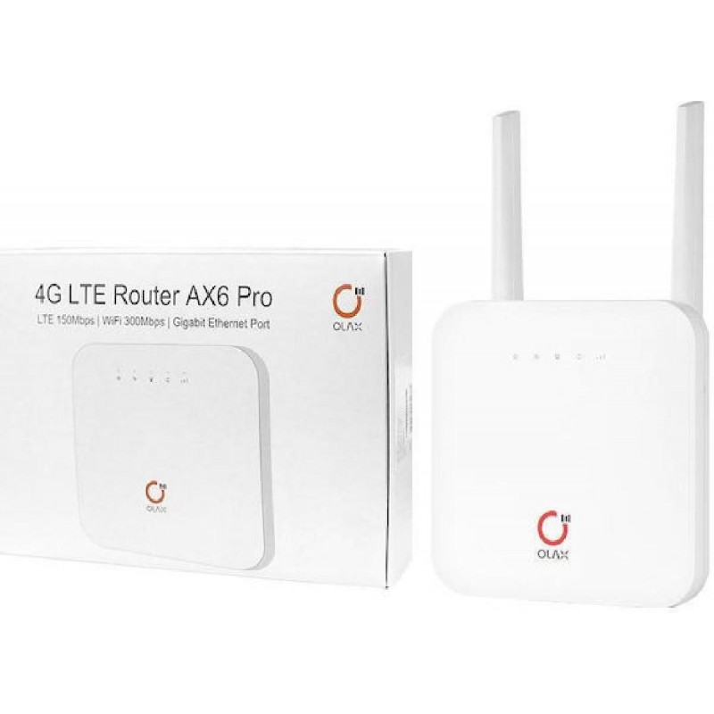 Olax AX6 Pro Ασύρματο Φορητό Hotspot 4G LTE WiFi 300Mbps 4000mAh (AX6-PRO) Λευκό