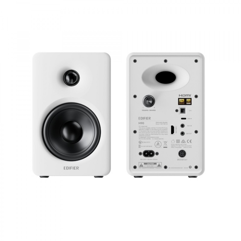 Edifier M90 Αυτοενισχυόμενα Ηχεία με Bluetooth 100W (Ζεύγος) Λευκά