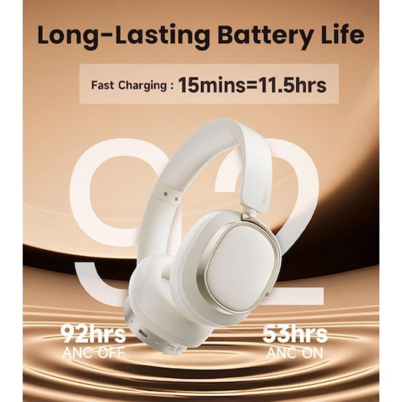 Edifier ES850NB Ασύρματα / Ενσύρματα Over Ear Ακουστικά με 92 ώρες Λειτουργίας και Quick Charge Beige