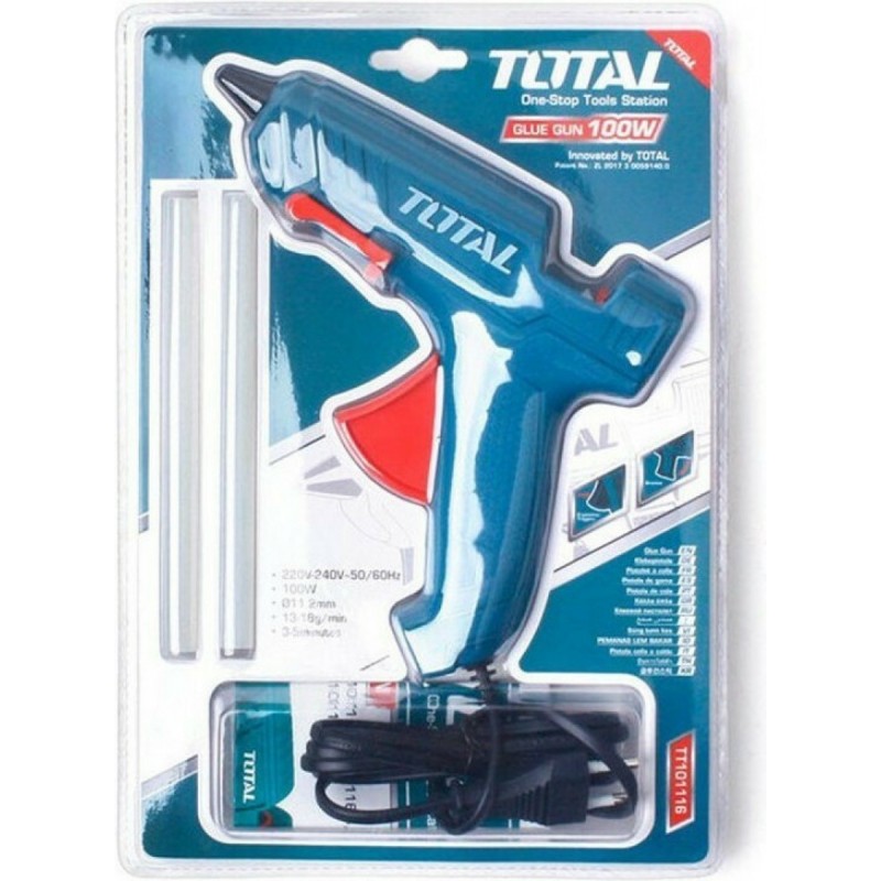 Total (TT101116) Ηλεκτρικό Πιστόλι Θερμοκόλλησης 100W για Ράβδους Σιλικόνης 11.2mm