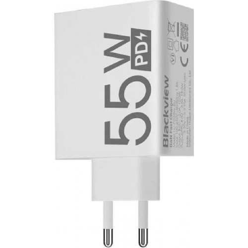BlackView Φορτιστής Χωρίς Καλώδιο GaN 55W Power Delivery Λευκός (BV-PA-55W)