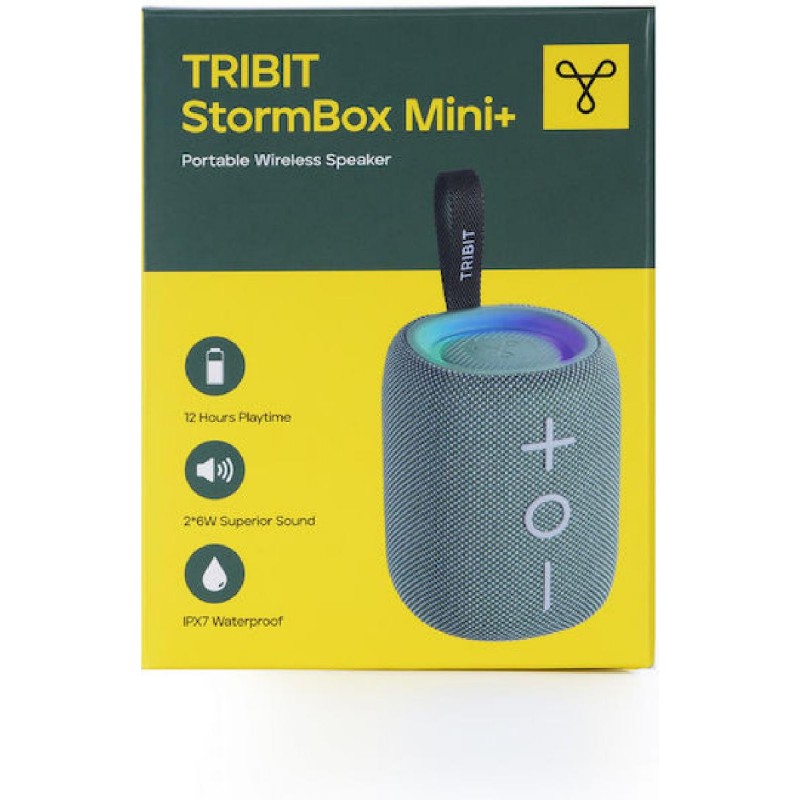 Tribit Stormbox Mini + BTS33 Αδιάβροχο Ηχείο Bluetooth 12W με Διάρκεια Μπαταρίας έως 12 ώρες Πράσινο