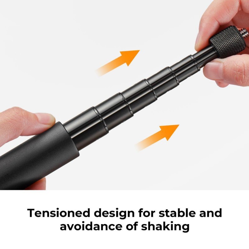 K&F Concept MS07 Invisible Selfie Stick 153cm for Insta360/GoPro/DJI Action (KF09.132) Black