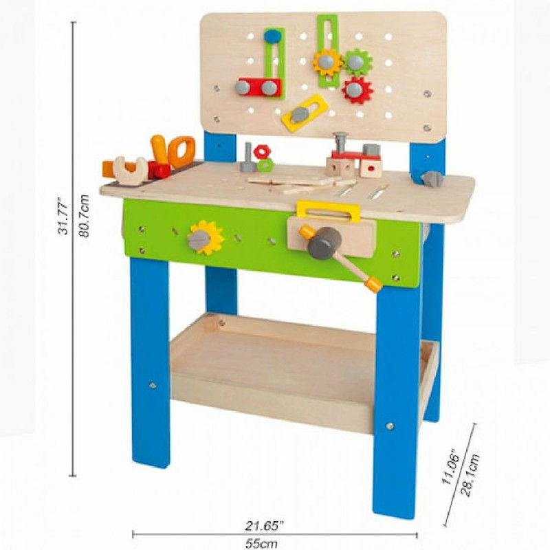 Hape Παιδικός Πάγκος από Ξύλο για 3+ Ετών 13 εκ. 35τμχ (E3000)