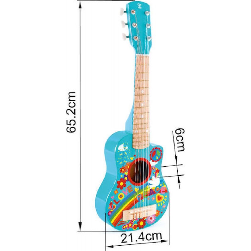 Hape Ξύλινη Κιθάρα Flower Power για 3+ Ετών (E0600)
