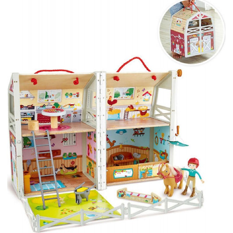 Hape Παιχνίδι Μινιατούρα Happy Family - Ξύλινος Στάβλος E3409A