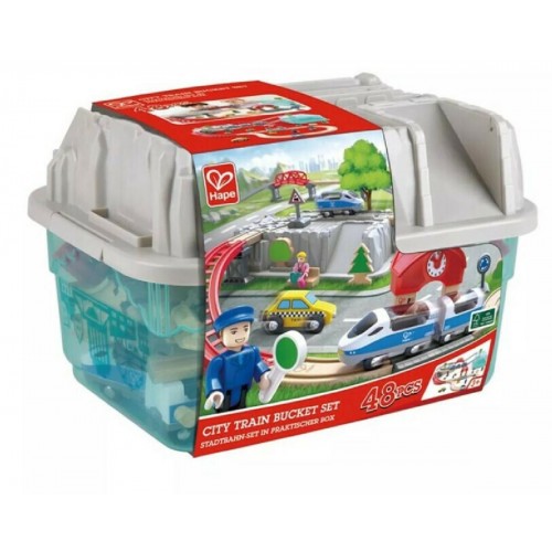 Hape City Railway and Bucket Σετ με Τρενάκι από Ξύλο για 3+ Ετών (E3771) Hape City Railway and Bucket Σετ με Τρενάκι από Ξύλο για 3+ Ετών (E3771)