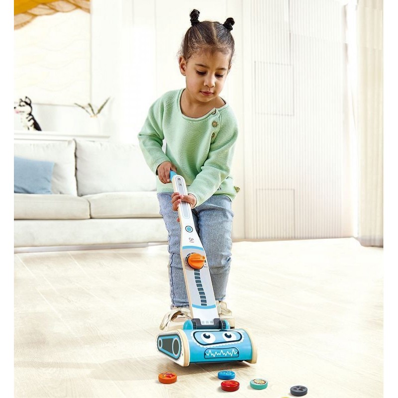 Hape Ηλεκτρική Σκούπα από Ξύλο για 2+ Ετών 7τμχ (E3056)