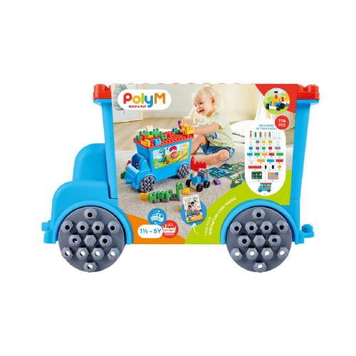 Hape Τουβλάκια PolyM Count And Play With The Tow Truck για 1.5-5 Ετών 114τμχ