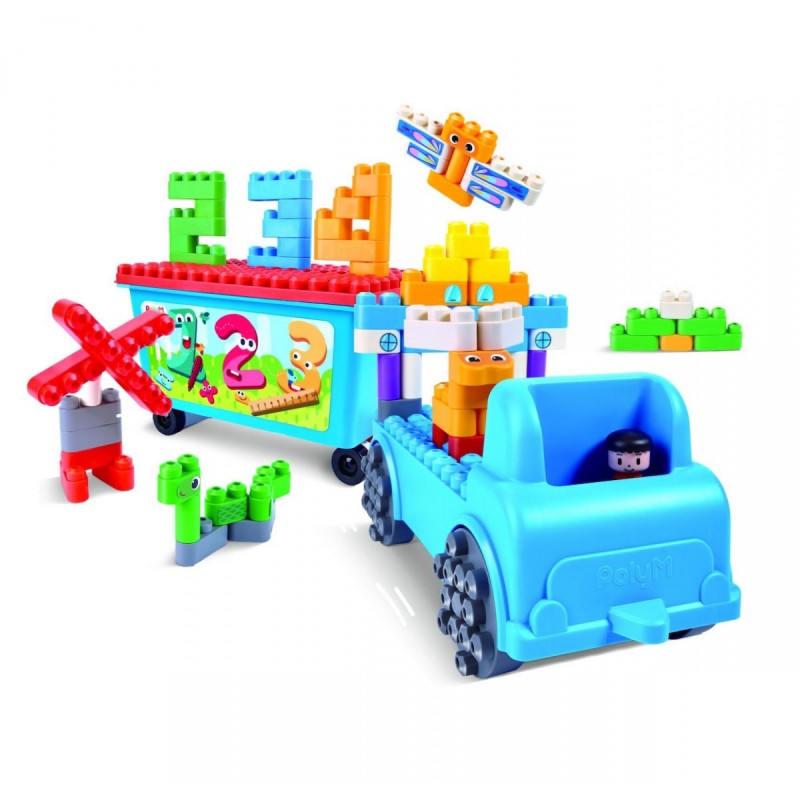 Hape Τουβλάκια PolyM Count And Play With The Tow Truck για 1.5-5 Ετών 114τμχ