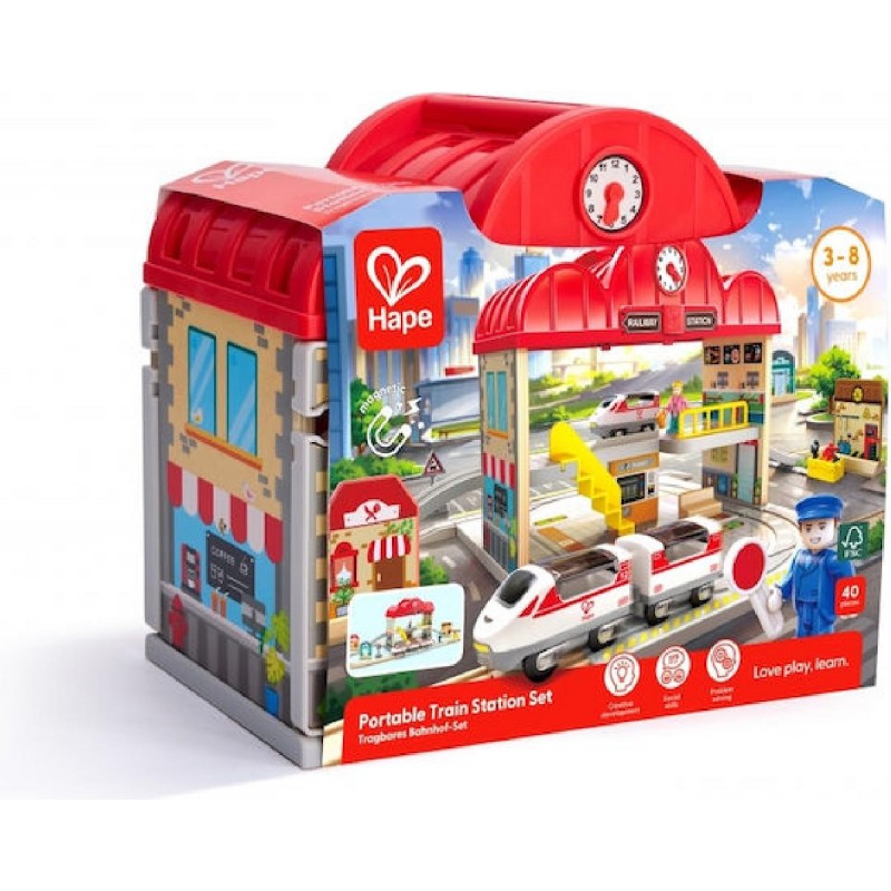 Hape Σετ με Τρενάκι από Ξύλο για 3+ Ετών E3877