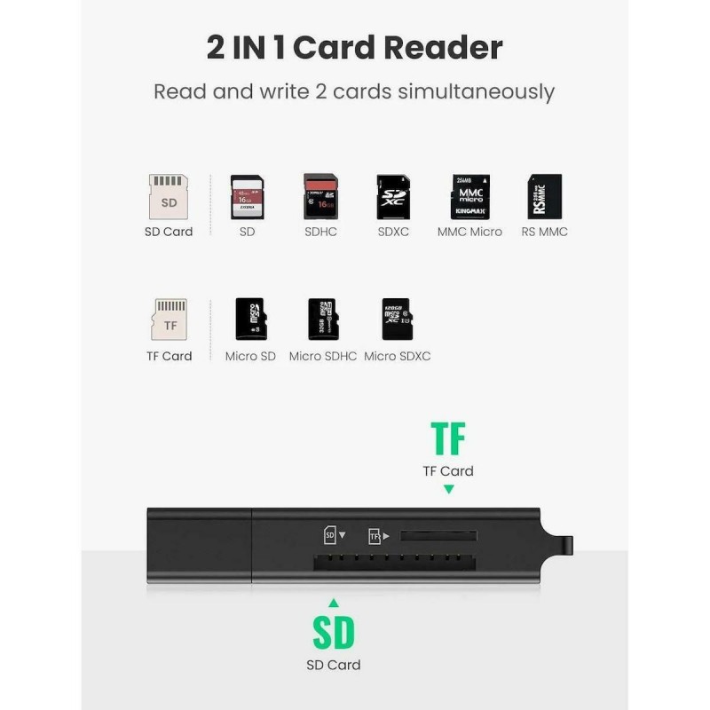 Ugreen Card Reader USB 3.0 for TF/SD Card (40752) Black