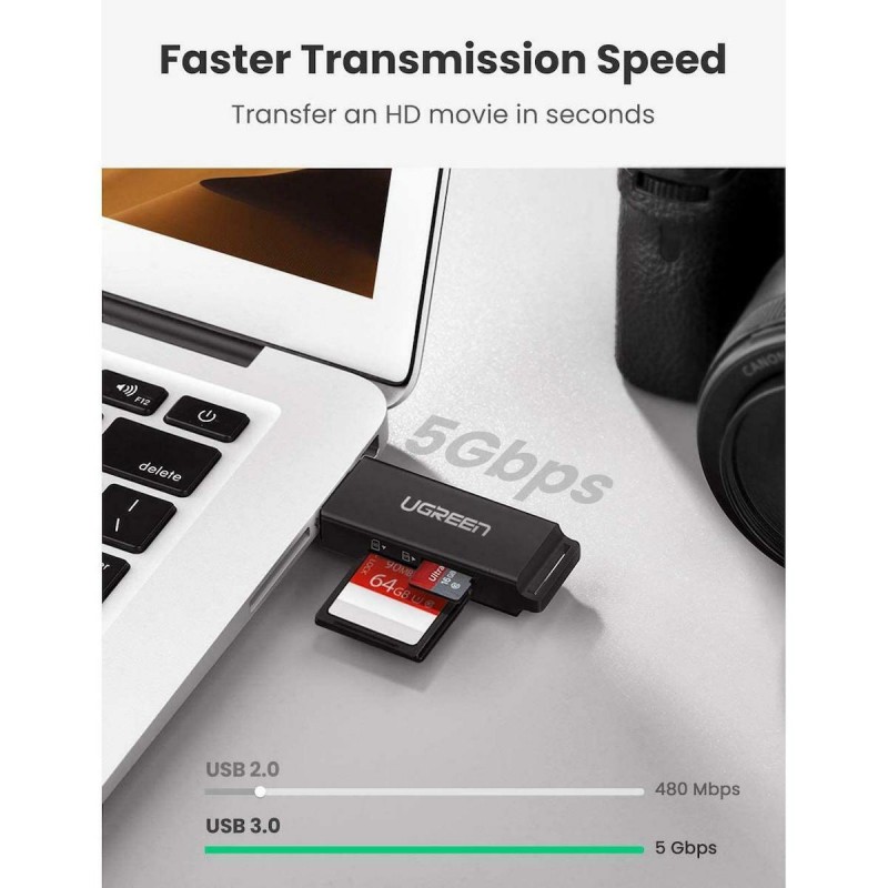 Ugreen Card Reader USB 3.0 for TF/SD Card (40752) Black