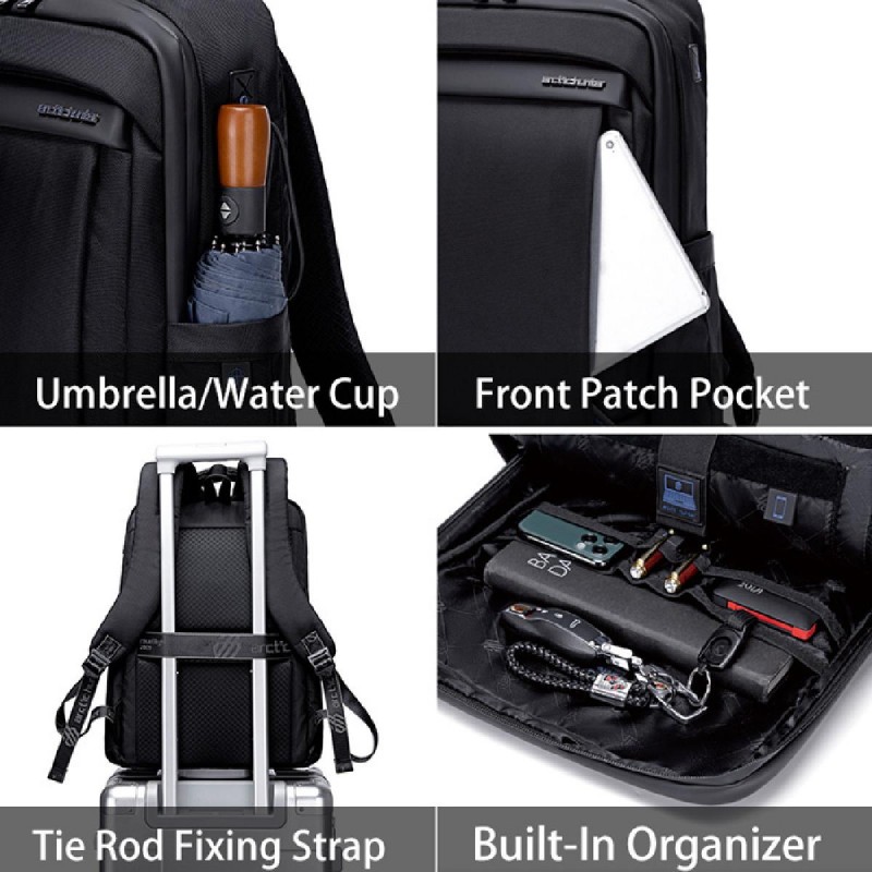 Arctic Hunter (B00478-BK) Μαύρη Αδιάβροχη Τσάντα Πλάτης για Laptop 15.6