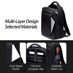 Arctic Hunter (B00478-BK) Μαύρη Αδιάβροχη Τσάντα Πλάτης για Laptop 15.6