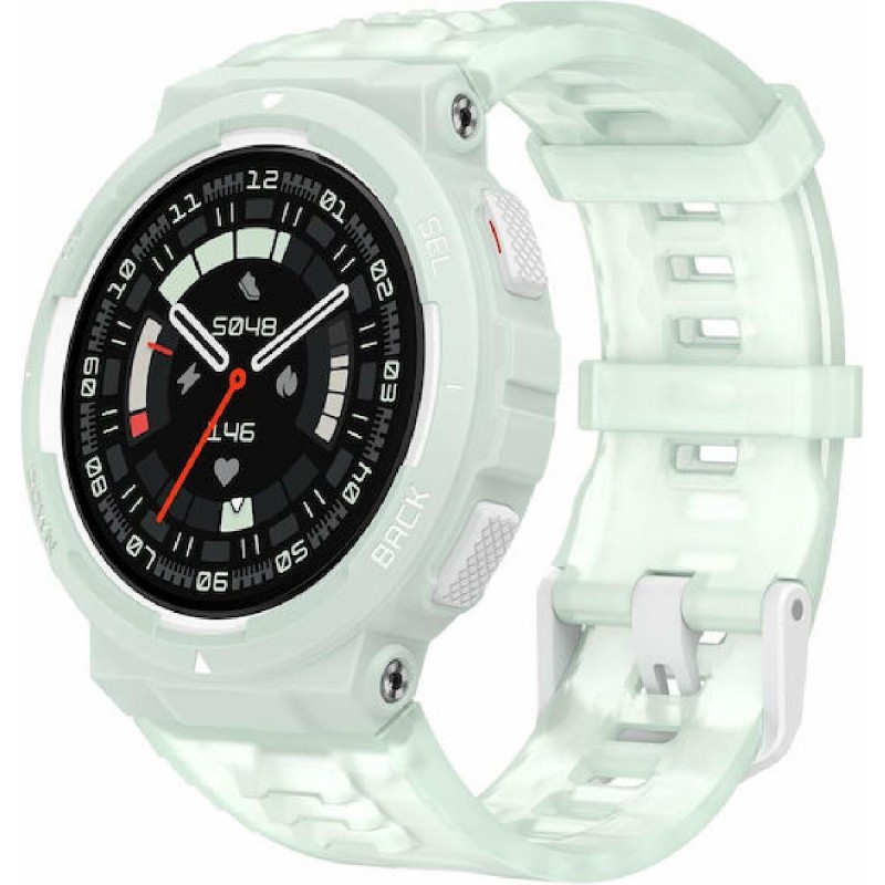 Amazfit Active Edge 46mm Αδιάβροχο Smartwatch με Παλμογράφο Mint Green