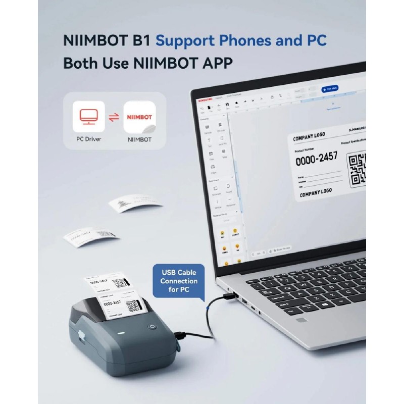 NIIMBOT smart θερμικός εκτυπωτής ετικετών B1, 203dpi, Bluetooth, μπλε B1-BL NIIMBOT smart θερμικός εκτυπωτής ετικετών B1, 203dpi, Bluetooth, μπλε B1-BL