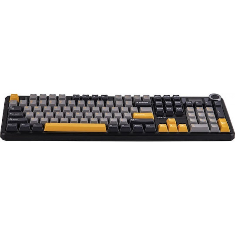 Aula F108 Pro Ασύρματο Gaming Μηχανικό Πληκτρολόγιο με LEOBOG Reaper διακόπτες και RGB φωτισμό (Αγγλικό US) Γκρι