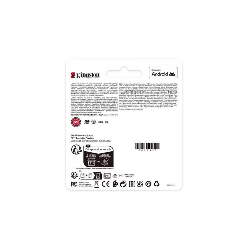 Kingston Canvas Select Plus microSDXC 64GB U1 A1 100MB/s (SDCS3/64GBSP)