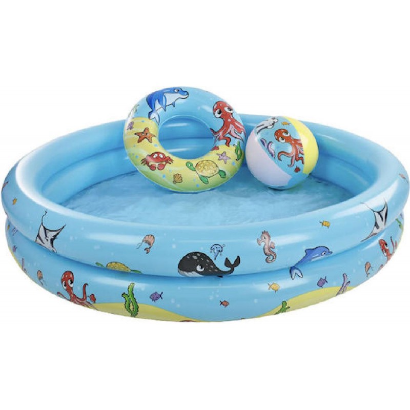 Swim Essentials Σετ Φουσκωτή πισίνα 120εκ. με σωσίβιο και μπάλα