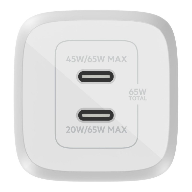Belkin Boost Charge Pro Διπλός φορτιστής τοίχου USB-C GaN με PPS 65W (WCH013vfWH) White Belkin Boost Charge Pro Διπλός φορτιστής τοίχου USB-C GaN με PPS 65W (WCH013vfWH) White