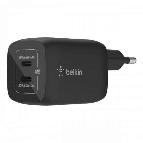 Belkin Boost Charge Pro Διπλός φορτιστής τοίχου USB-C GaN με PPS 65W (WCH013vfBK) Black Belkin Boost Charge Pro Διπλός φορτιστής τοίχου USB-C GaN με PPS 65W (WCH013vfBK) Black