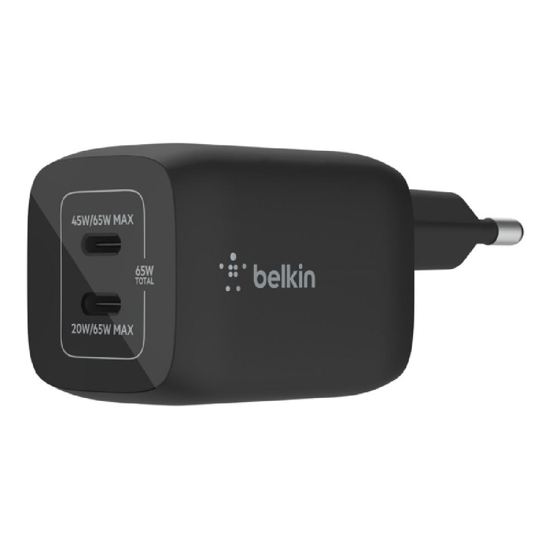 Belkin Boost Charge Pro Διπλός φορτιστής τοίχου USB-C GaN με PPS 65W (WCH013vfBK) Black Belkin Boost Charge Pro Διπλός φορτιστής τοίχου USB-C GaN με PPS 65W (WCH013vfBK) Black