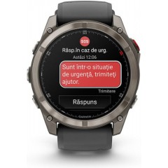 Garmin Fenix 8 Pro Titanium 51mm Αδιάβροχο Smartwatch με eSIM και Παλμογράφο (Graphite/Black Silicone)