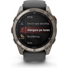Garmin Fenix 8 Pro Titanium 51mm Αδιάβροχο Smartwatch με eSIM και Παλμογράφο (Graphite/Black Silicone)