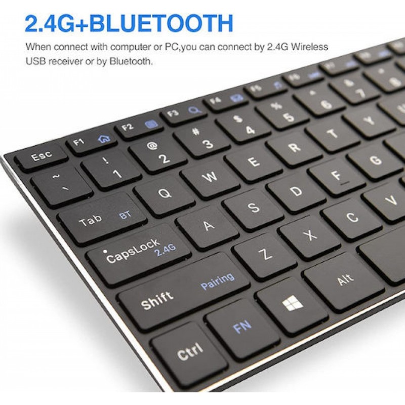 Riitek Wireless Keyboard with Touchpad (RT-K22S) Black US