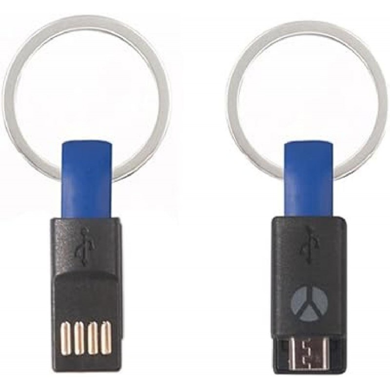 YZSY Bonsai Charge & Sync Micro USB Cable 0.09M + Keychain Blue/Charcoal