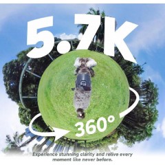 Akaso 360 Weatherproof Action Camera 5.7K Creator Combo Black