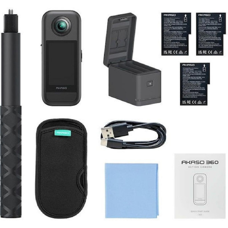 Akaso 360 Weatherproof Action Camera 5.7K Creator Combo Black