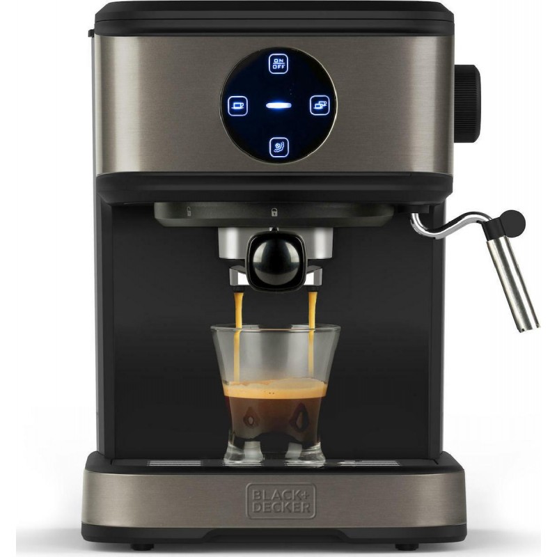 Black & Decker BXCO850E Μηχανή Espresso 850W Πίεσης 20bar Μαύρη